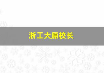 浙工大原校长