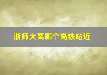 浙师大离哪个高铁站近