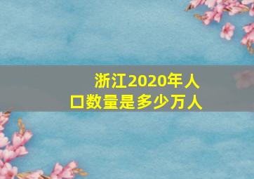 浙江2020年人口数量是多少万人