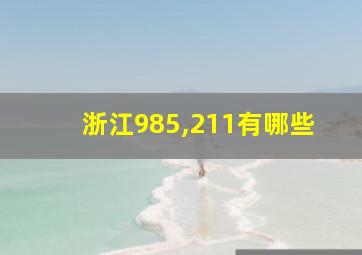 浙江985,211有哪些