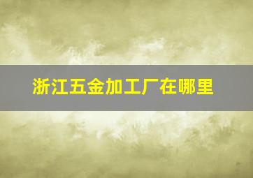 浙江五金加工厂在哪里