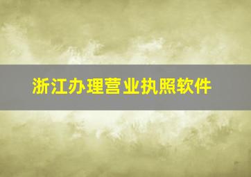 浙江办理营业执照软件