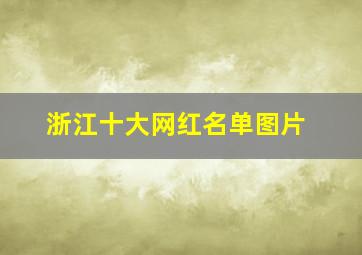 浙江十大网红名单图片