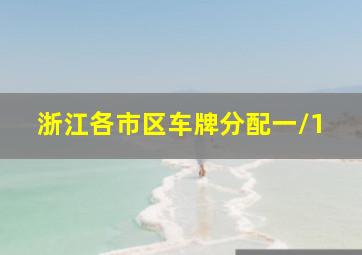 浙江各市区车牌分配一/1