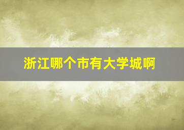 浙江哪个市有大学城啊