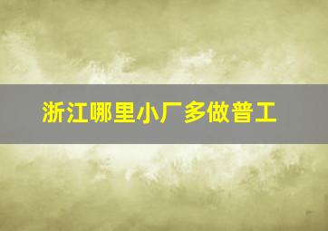 浙江哪里小厂多做普工