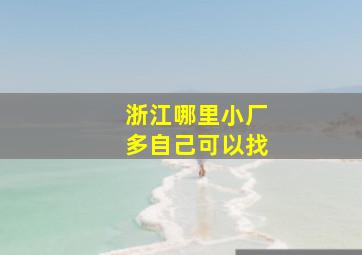 浙江哪里小厂多自己可以找