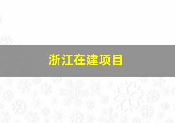 浙江在建项目