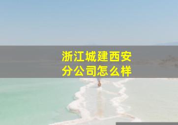 浙江城建西安分公司怎么样