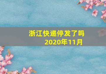 浙江快递停发了吗2020年11月