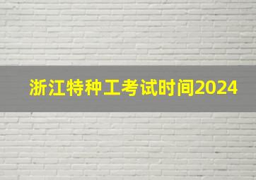 浙江特种工考试时间2024