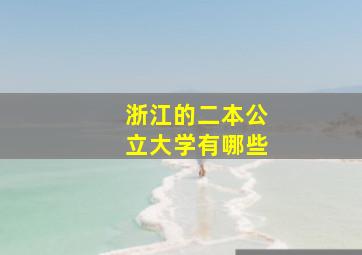 浙江的二本公立大学有哪些