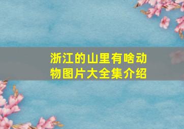 浙江的山里有啥动物图片大全集介绍