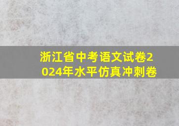 浙江省中考语文试卷2024年水平仿真冲刺卷