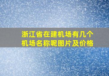 浙江省在建机场有几个机场名称呢图片及价格