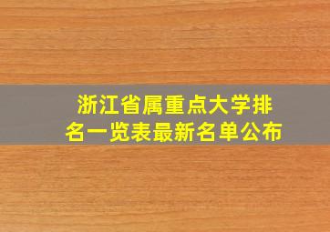 浙江省属重点大学排名一览表最新名单公布