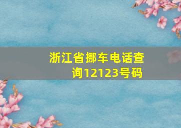 浙江省挪车电话查询12123号码