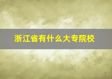 浙江省有什么大专院校