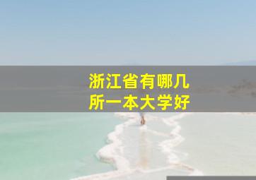 浙江省有哪几所一本大学好