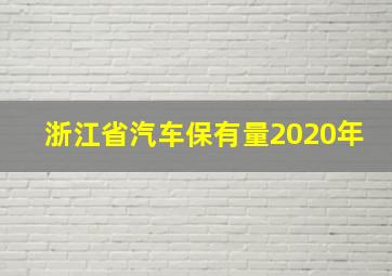 浙江省汽车保有量2020年