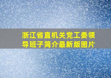 浙江省直机关党工委领导班子简介最新版图片