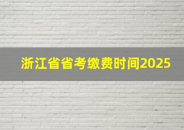 浙江省省考缴费时间2025