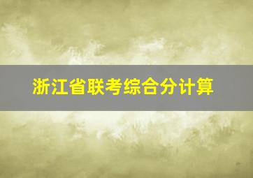 浙江省联考综合分计算