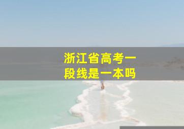 浙江省高考一段线是一本吗