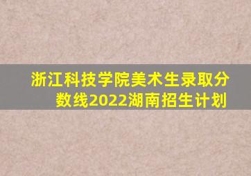 浙江科技学院美术生录取分数线2022湖南招生计划