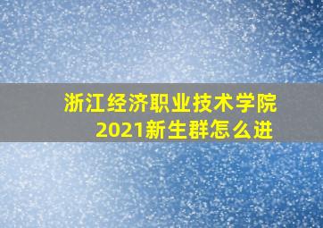 浙江经济职业技术学院2021新生群怎么进