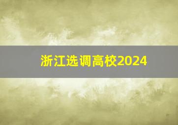 浙江选调高校2024