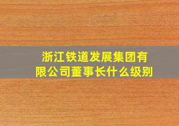 浙江铁道发展集团有限公司董事长什么级别