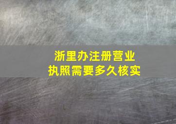 浙里办注册营业执照需要多久核实