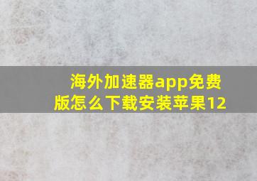 海外加速器app免费版怎么下载安装苹果12