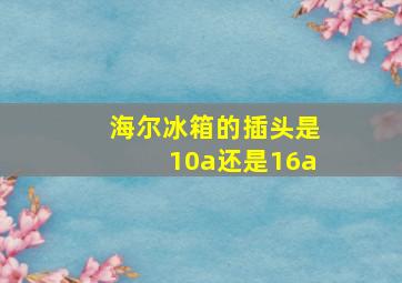 海尔冰箱的插头是10a还是16a