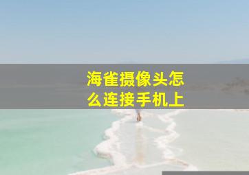 海雀摄像头怎么连接手机上