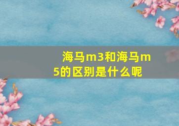 海马m3和海马m5的区别是什么呢