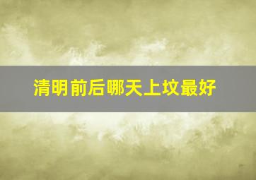 清明前后哪天上坟最好