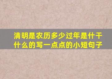 清明是农历多少过年是什干什么的写一点点的小短句子