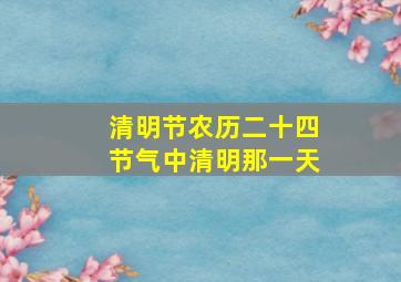 清明节农历二十四节气中清明那一天