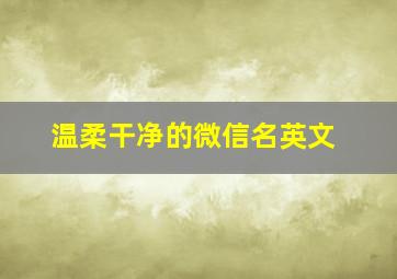 温柔干净的微信名英文