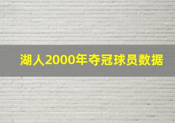 湖人2000年夺冠球员数据