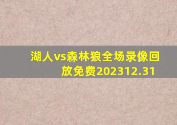 湖人vs森林狼全场录像回放免费202312.31