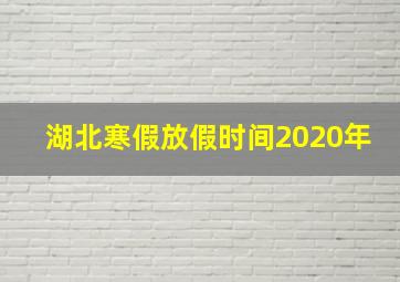 湖北寒假放假时间2020年