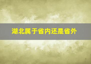 湖北属于省内还是省外