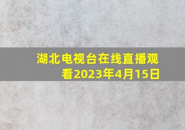 湖北电视台在线直播观看2023年4月15日