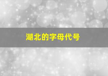 湖北的字母代号