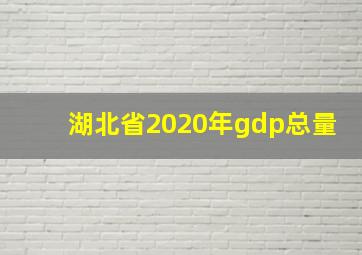 湖北省2020年gdp总量