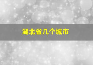 湖北省几个城市