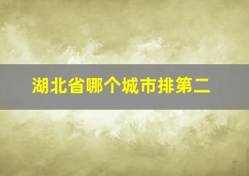 湖北省哪个城市排第二